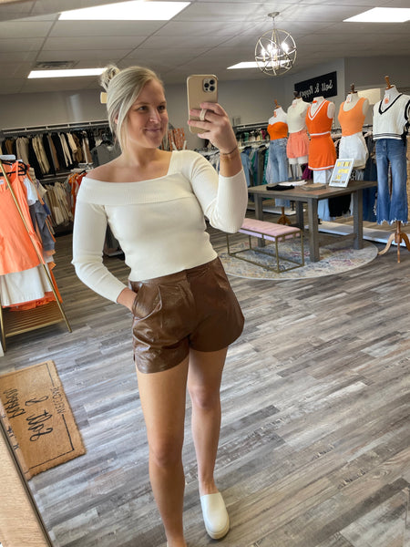 Asymmetrical Ribbed Sweater - Ivory