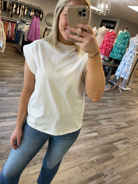 Round Neck Muscle Tee - Off White