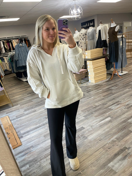 Fuzzy Oversized Hoodie - Light Grey
