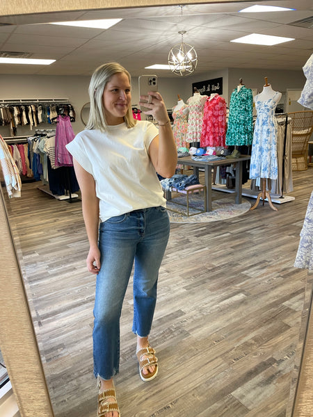 Round Neck Muscle Tee - Off White