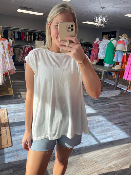 Cap Sleeve Oversized Tee - Off White