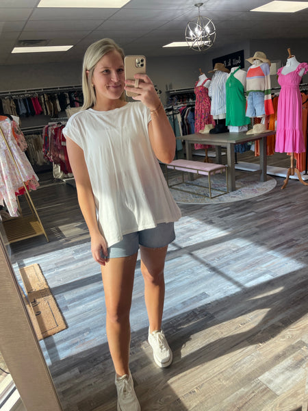 Cap Sleeve Oversized Tee - Off White
