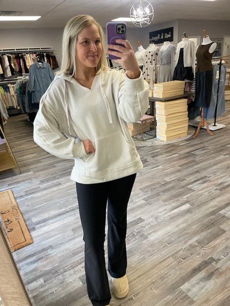 Fuzzy Oversized Hoodie - Light Grey
